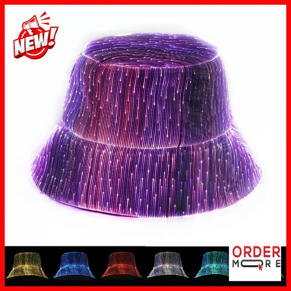 USB Rechargeable LED Bucket Hat Light Up Festival Gear 7 Colors main image 8